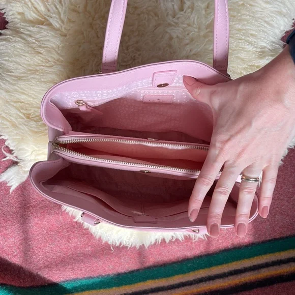 Like New Kate Spade Laurel Way Evangelie Rose Jade Saffiano leather satchel - Picture 7 of 14